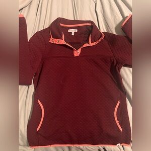 Women's Quilted Burgundy Sweatshirt